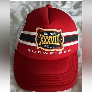 Budweiser Beer Super Bowl XXXVIII 2004 Cap Patriots Football Champions Hat OSFA